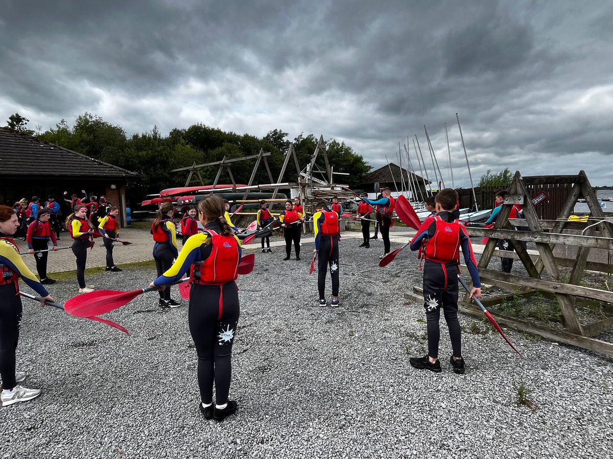 Our P7s are having a great first day at share, arriving for lunch and then in to the lake for kayaking and paddle boarding! Happy looking little faces! 😀👏🏻👏🏻