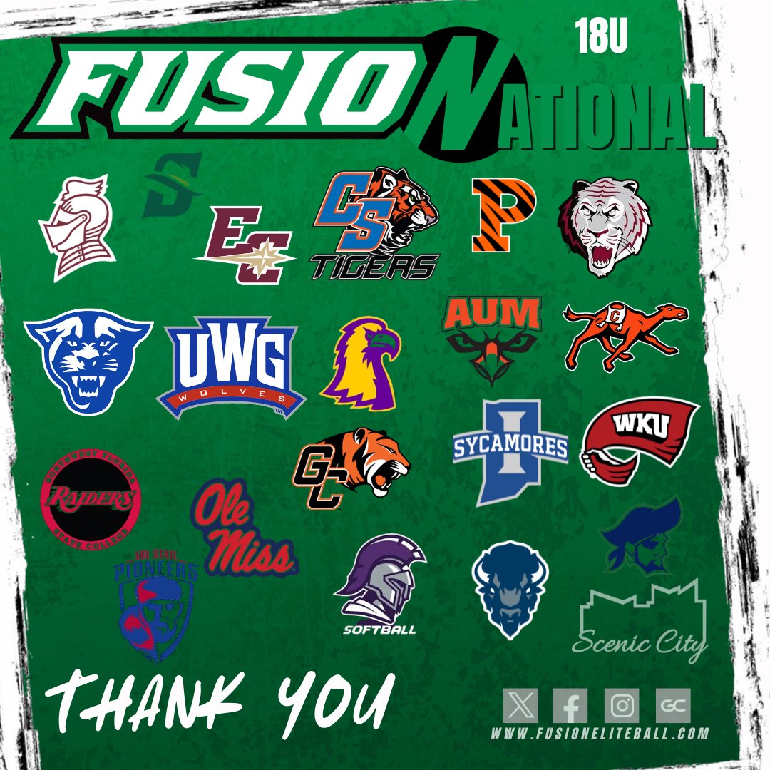 Fusion 18U National Unruh/Greenwood (@fusionsb_unruh) on Twitter photo Thank you to all the coaches that watched us compete at <a href="/ConnectSports/">SportsConnect</a> Scenic City last weekend. Making it to the Elite 8 in the Super Pools was a lot of fun!
Next Up: Colorado Sparkler
See ya there!
#LLAP
#GirlsinGreen
#FusionFamily Thank you to all the coaches that watched us compete at <a href="/ConnectSports/">SportsConnect</a> Scenic City last weekend. Making it to the Elite 8 in the Super Pools was a lot of fun!
Next Up: Colorado Sparkler
See ya there!
#LLAP
#GirlsinGreen
#FusionFamily