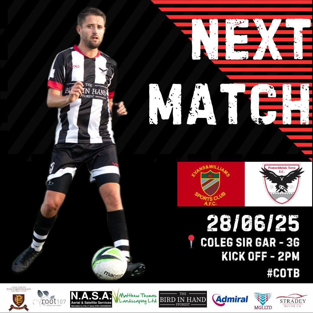 The First Team start theor pre-season friendlies with a trip to face Evans &amp; Williams at Coleg Sir Gar this coming Saturday ⚫⚪