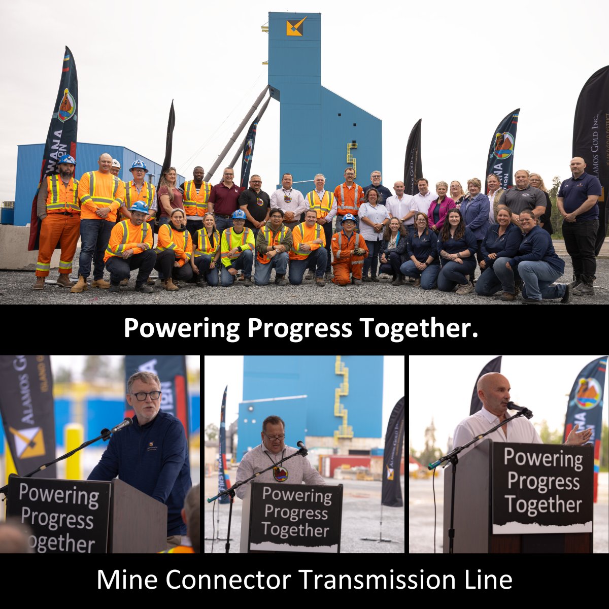 Today Alamos CEO John McCluskey joined Batchewana First Nation Chief Mark McCoy at Island Gold District to announce their partnership and the start of construction on a new $70 million, 115-kilovolt transmission line. 

McCluskey shared that the project “reflects a shared