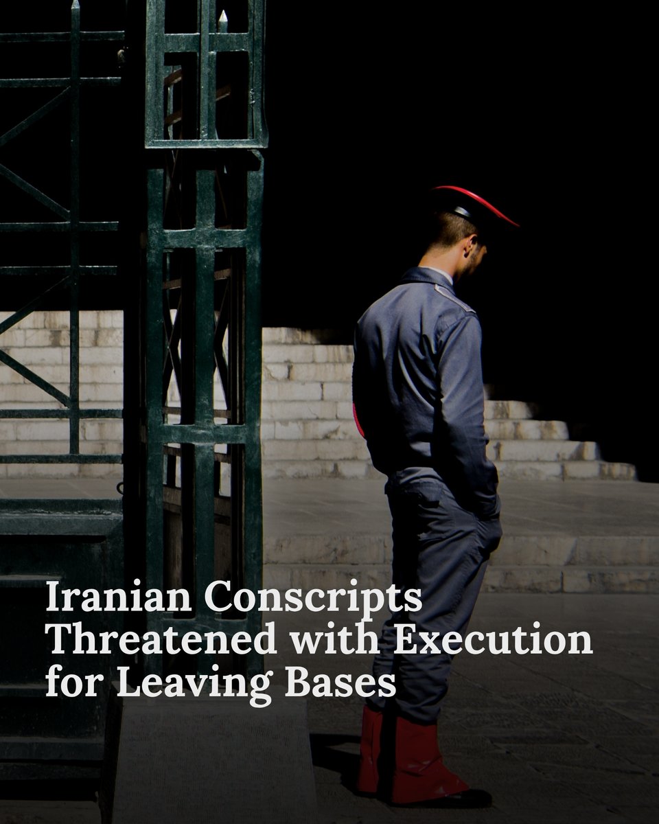 IranLoversTo's tweet image. Conscripted soldiers are now being faced with execution if they leave their bases, or refuse to fight in the war.
It is important to note that young men are required to serve cumpolsory military services regardless of their beliefs on how the regime operates. This is yet another…
