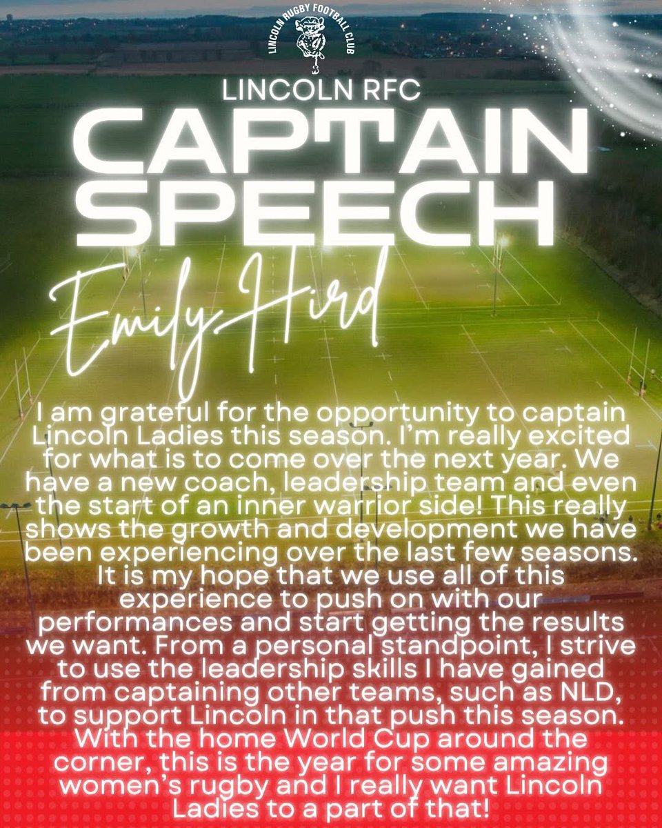 Introducing our 2025/2026 Captain!
<a href="/Lincoln_Rugby/">Lincoln Rugby Club</a> #thisgirlcan #wrugby #rugby #NLD #womeninsport