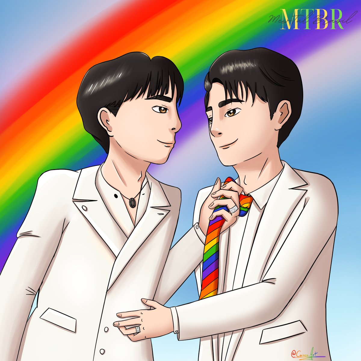 Arte feita para <a href="/NaahVaccani/">Nathália 🍒</a> de Tui e Mew em comemoração do mês do orgulho LGBT &lt;3