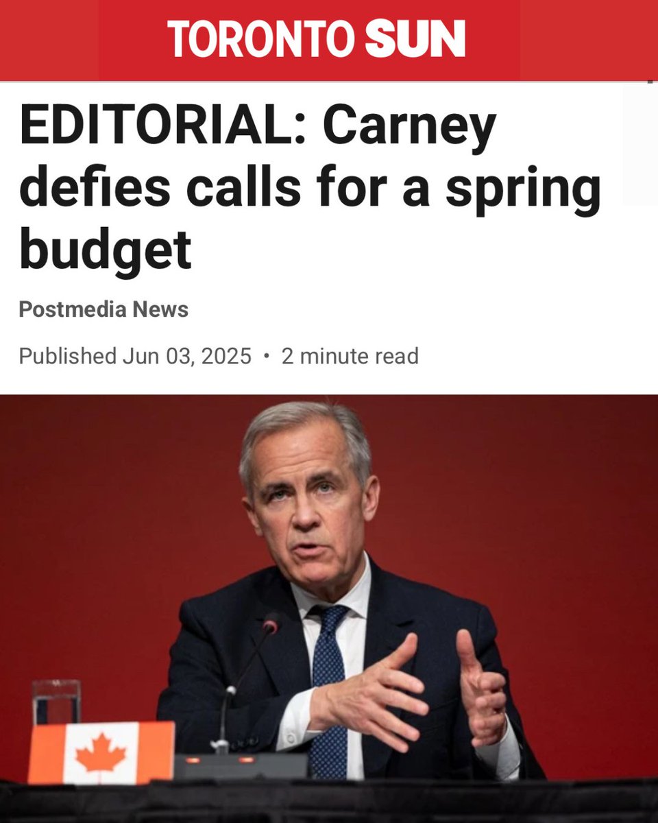 The House rose on Friday without the Carney government producing a budget.

In doing so, Carney ignored the will of Parliament to present a spring budget.

This is blatant disregard for Canadians, who deserve transparency and accountability for how their tax dollars are being
