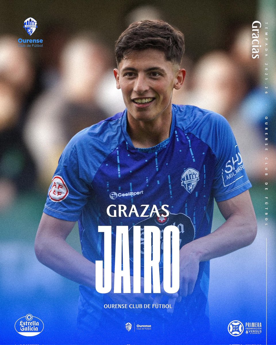 Un ano foi o tempo que tivemos para disfrutar dun grandísimo xogador e mellor persoa e para mostrar a súa calidade. 
Na lembranza quedarán as súas asistencias e goles coma no partido de Copa ante o Valladolid.
Grazas <a href="/Jaironoriega_10/">Jairo</a> por este ano no <a href="/Ourense_CF/">Ourense CF</a> 
Sempre 💙 🤗