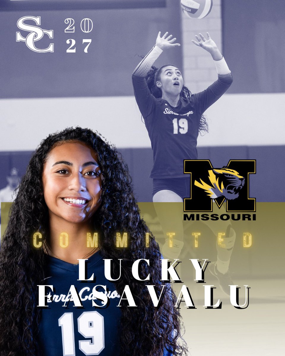 SierraCanyonTB's tweet image. M-I-Z! Z-O-U! 🏐 Congratulations to Sierra Canyon Volleyball junior Lucky Fasavalu ‘27 on committing to the University of Missouri 🐯