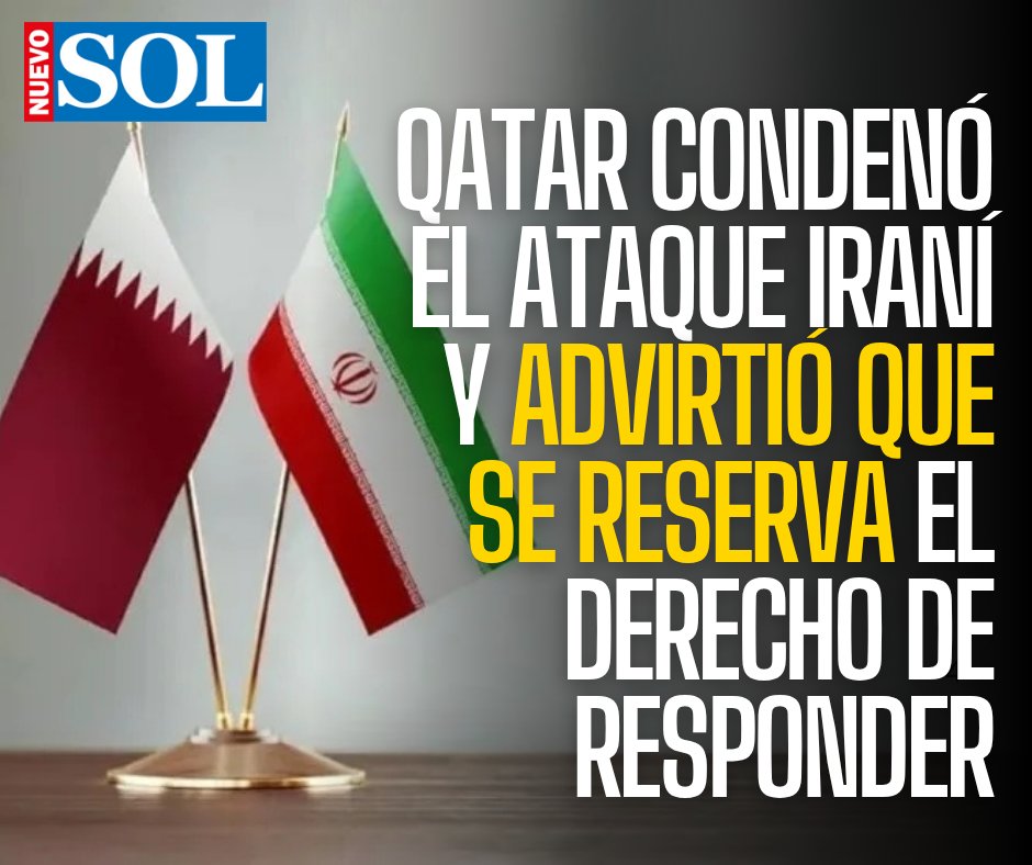 📰 QATAR CONDENA EL ATAQUE DE IRÁN Y DICE QUE SE RESERVA EL DERECHO A RESPONDER DIRECTAMENTE
✅ “Expresamos la enérgica condena del Estado de Qatar al ataque a la base aérea de Al Udeid por parte de la Guardia Revolucionaria de Irán”, dijo el portavoz del Ministerio de Exteriores