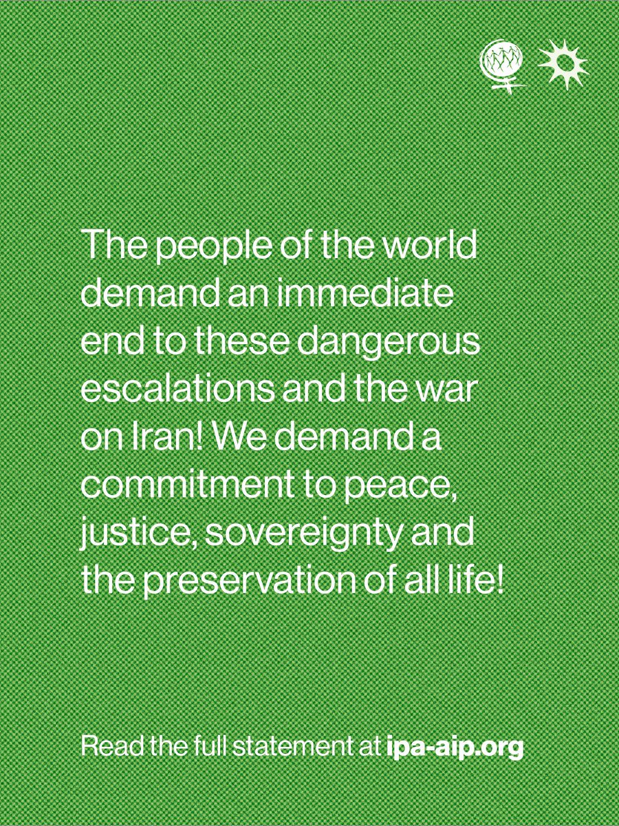 peoplesassembl_'s tweet image. 🚨The people of the world demand an immediate end to the U.S.-Israeli war on Iran!
We resist this reckless drive toward further bloodshed and global conflict. We demand a commitment to peace, justice, sovereignty and the preservation of all life!
Join the International Week of…