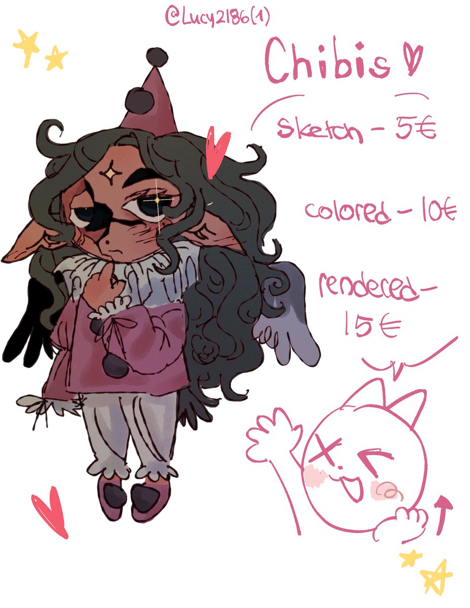 lucy21861's tweet image. Commission sheet !!!! Comms are open ^_^ Dm me for more info 💖💖