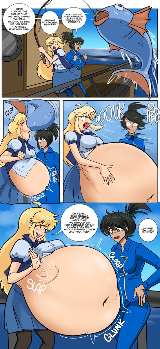 lolobelly6's tweet photo. Emmie and Heidi go fishing! A Some Bulls*** comic commission https://t.co/qSE2yT74fS