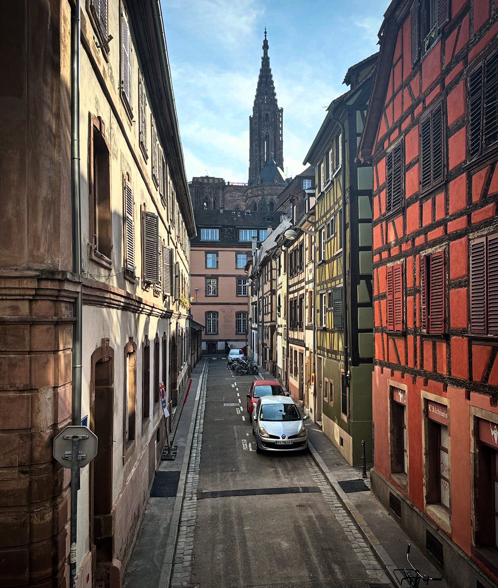 Grès, colombages et cathédrale : le charme strasbourgeois.
#strasbourg #architecture #sunset