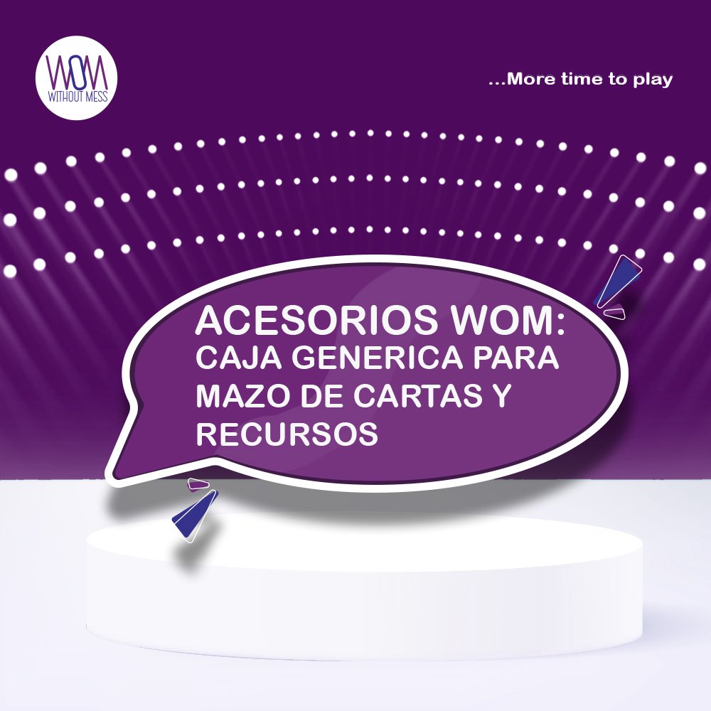 wom_withoutmess's tweet photo. ¡INICIAMOS LA SEMANA CON NUESTROS ACCESORIOS WOM!🙋🏻‍♀️😎
. 
Hoy el equipo WOM te quiere decir que pronto tendremos cajas genericas para mazos de cartas y recursos🎲
. 
#accesoriosdejuegos #juegosdemesa #meeples https://t.co/MVgQsfLWUx