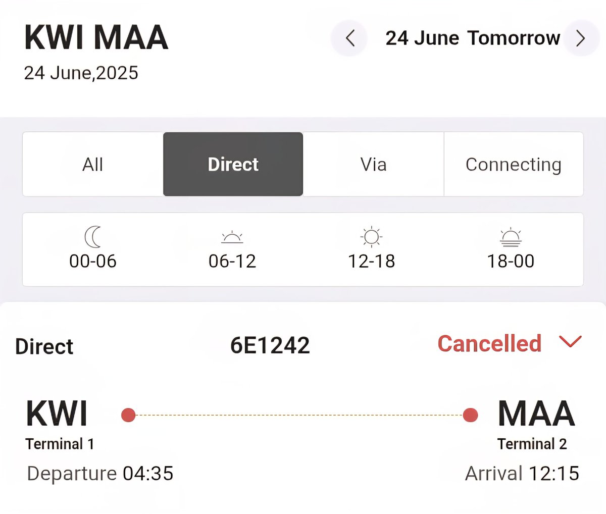 sabari_vc's tweet photo. @IndiGo6E The flight status showing cancelled... So what is the alternative solution??? https://t.co/6huTdJMSdd