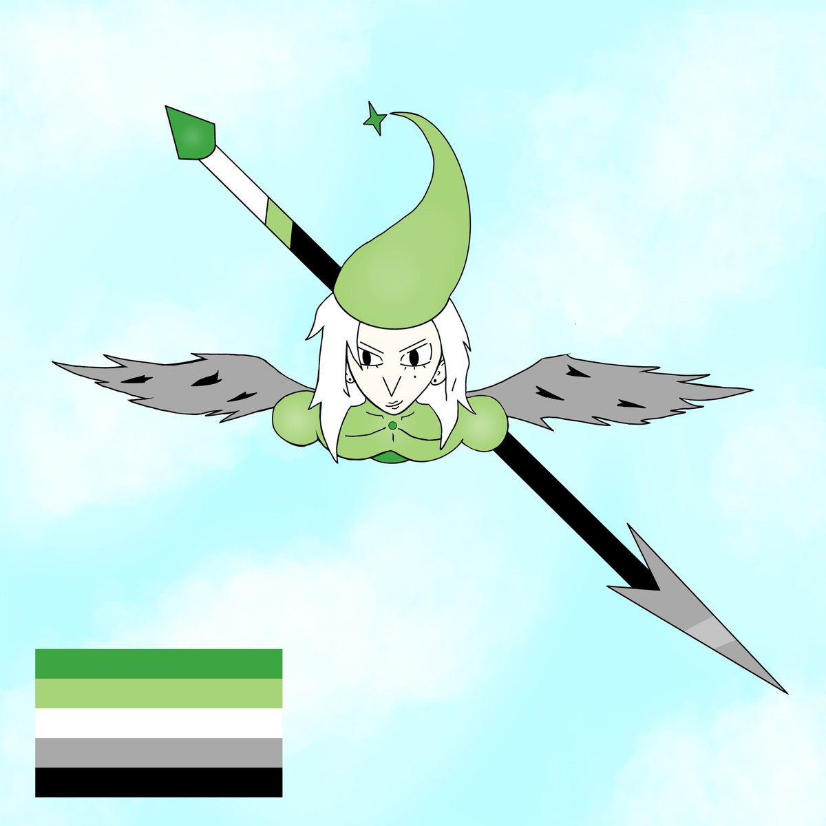 ispacegodd's tweet photo. Karo the Aromantic Sky Guardian!
. https://t.co/BwoG6QwuTl
. 
. #art #aromantic #PrideMonth #pride #prideart #LGBTQ #drawing https://t.co/SanwVXbnGN