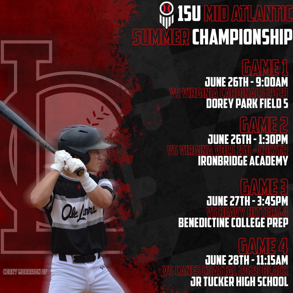 Ole Liners 15U National (@ole_liners2028) on Twitter photo After a much needed week off, we’re back with <a href="/PrepBaseballVA/">Prep Baseball Virginia/DC</a> at the 15U Championship in a very HOT week ahead!
<a href="/CoachG_MD/">Coach G</a> <a href="/Ole_Liners/">Ole Liners Baseball</a> <a href="/JJenkins_33/">Jeremy Jenkins</a> <a href="/JJonesPBVADC/">Jordan Jones</a> <a href="/c3price/">Colby Price</a> <a href="/CraverPorter/">Porter Craver</a> <a href="/PrepBaseballMD/">Prep Baseball Maryland</a> After a much needed week off, we’re back with <a href="/PrepBaseballVA/">Prep Baseball Virginia/DC</a> at the 15U Championship in a very HOT week ahead!
<a href="/CoachG_MD/">Coach G</a> <a href="/Ole_Liners/">Ole Liners Baseball</a> <a href="/JJenkins_33/">Jeremy Jenkins</a> <a href="/JJonesPBVADC/">Jordan Jones</a> <a href="/c3price/">Colby Price</a> <a href="/CraverPorter/">Porter Craver</a> <a href="/PrepBaseballMD/">Prep Baseball Maryland</a>