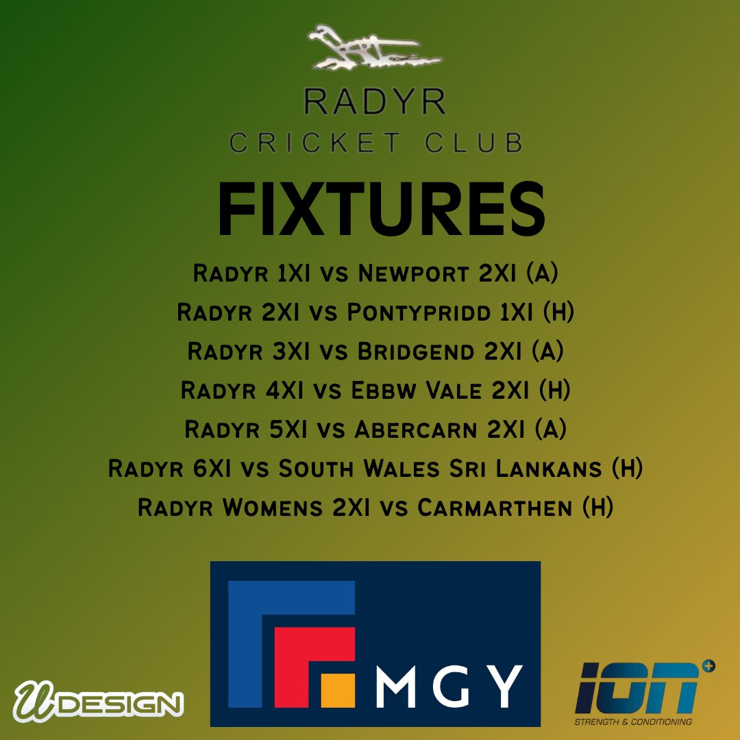 🏏 Weekend Fixtures Are In!
A huge week ahead for Radyr Cricket Club as all XIs are in action 💪 Whether you're home or away, bring the energy and let's go get those wins! 🔥

#FTP 🔰
