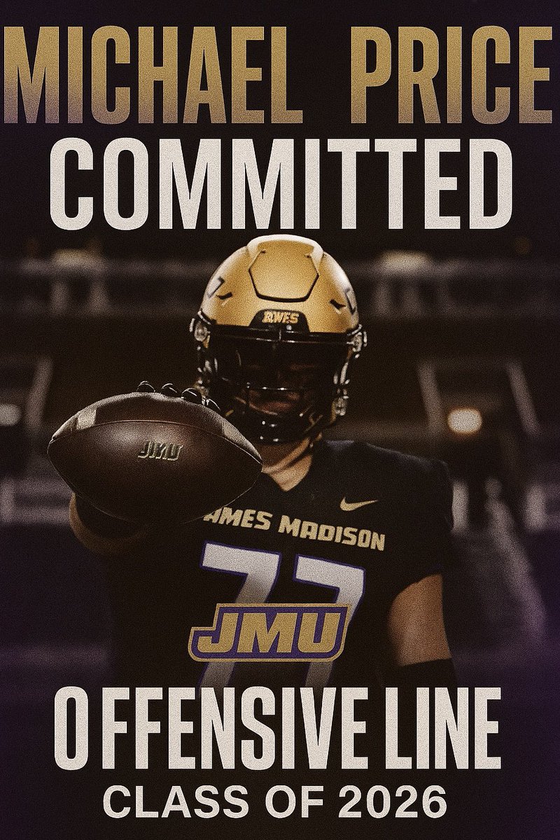 earthroamer21's tweet photo. Could not be happier or more proud of @PriceMichael26!!! 💜💛🏈 
After a wild June filled with camps/visits at 7 schools and calls/texts from 50+ coaches, he’s found the perfect fit. So excited for what’s ahead at JMU! #GoDukes #JMUFootball 

Big thank you to @CoachBobChesney and @Coach_Smith61 for believing in Michael and offering him this opportunity — and to @DexPreps @Coach_Rwade @FLFundamentals @HHSPantherFB @RepToTheMax (since 5th grade!) and @CoachWi1burn for all of your help along the way. Lastly, thank you to @Rivals and @247recruiting for giving Michael ⭐️⭐️⭐️. 

Go Dukes!!! 💜💛🏈