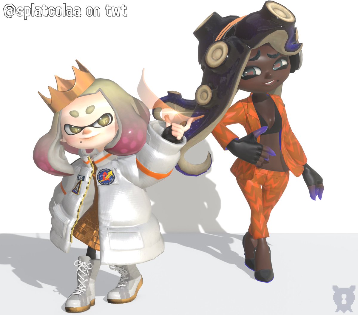 splatcolaa's tweet image. Off The Hook strutting off in their world tour outfits!