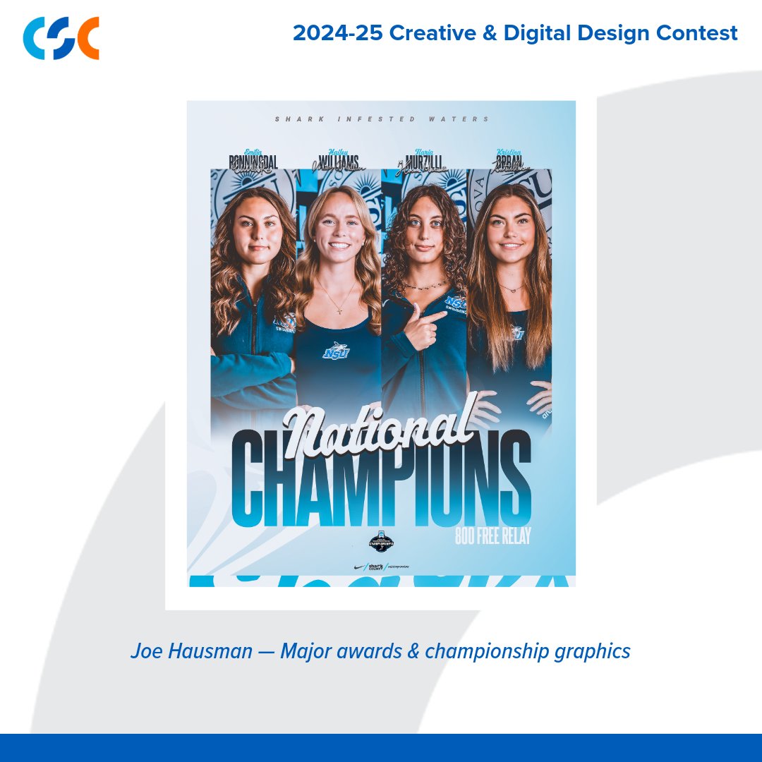 College Sports Communicators (@collsportscomm) on Twitter photo 3 CSC Creative & Digital Design Contest awards were won by <a href="/NSUSharks/">NSU Athletics</a>' Joe Hausman π
Joe took first in the College Division for Photo of the Year, Individual Awards/Milestone & Record graphics, and Major Awards & Championship graphics π
His Photo of the Year captured an 3 CSC Creative & Digital Design Contest awards were won by <a href="/NSUSharks/">NSU Athletics</a>' Joe Hausman π
Joe took first in the College Division for Photo of the Year, Individual Awards/Milestone & Record graphics, and Major Awards & Championship graphics π
His Photo of the Year captured an