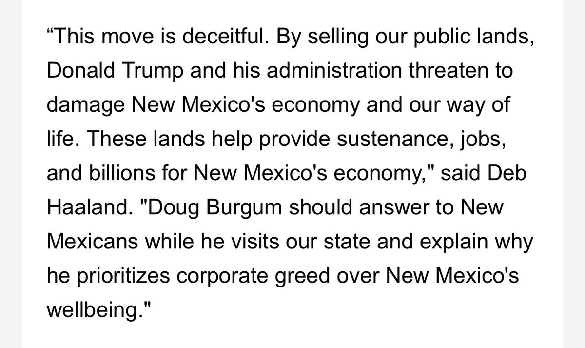 .<a href="/DebHaalandNM/">Deb Haaland</a> slams public land grab as Secretary Burgum lands in New Mexico.