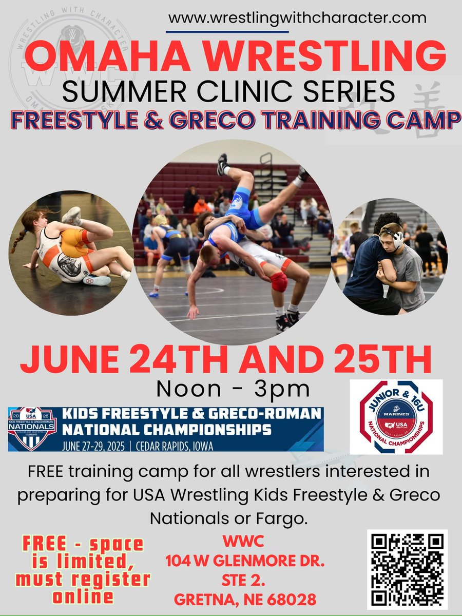 What do we do after running a 10 hour leg riding camp this weekend❓We offer a FREE, 2 Day Freestyle &amp; Greco Roman training camp‼️ THIS WEEK - Tuesday and Wednesday. Open to ALL! 👊 Still some spots left to sign up! 💪
Wrestlingwithcharacter.com/enrollment