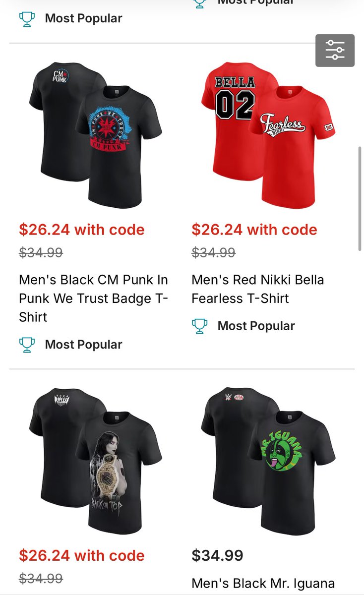 Never imagined seeing my shirt in top sellers in <a href="/WWEShop/">WWEShop.com</a> 🥲🥲

Few left ! 🦎