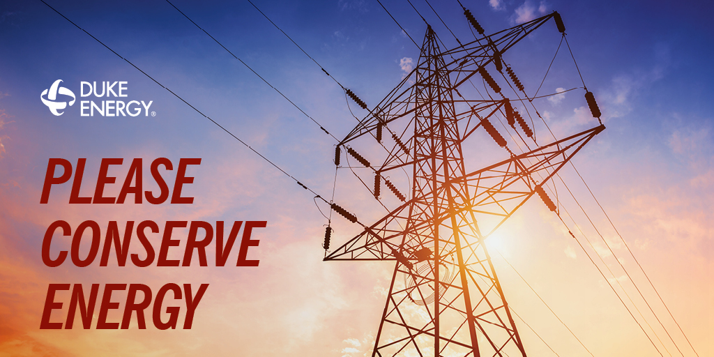 Duke Energy is urging customers in the Carolinas to reduce energy use during periods of peak demand today, June 23 from 3-8 p.m., to help lessen the energy demand on the power grid and reduce the potential of isolated power outages. spr.ly/60124w4u0.