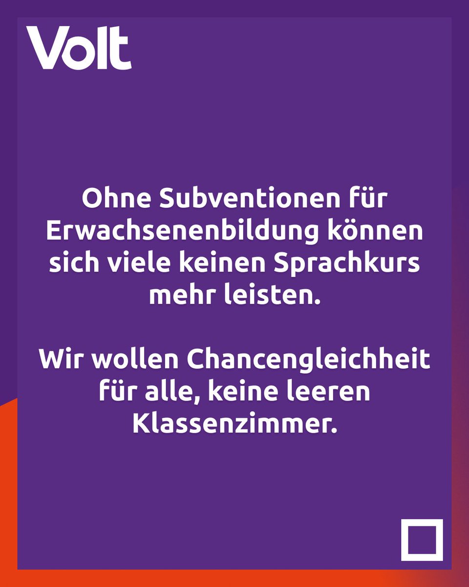 📖🛑 Wir fordern die flämische Regierung auf, die Subventionen für Sprachkurse in französisch, deutsch und englisch nicht zu kürzen. 

Wir von Volt haben Verständnis für eine straffere Haushaltspolitik, aber das darf nicht auf Kosten von Chancengleichheit gehen.