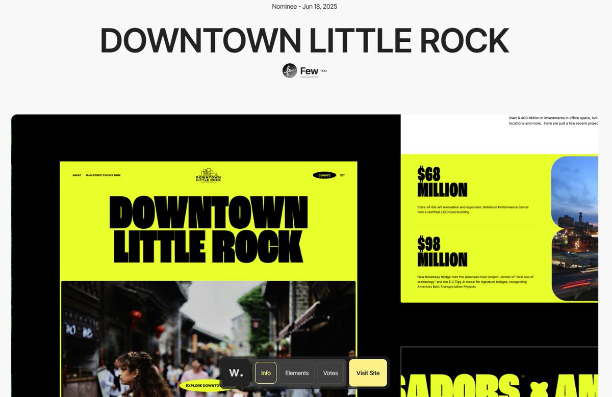We need your help! Vote by Tuesday midnight for our website—designed and developed by local creative agency <a href="/workwithfew/">Few - Digital Product Agency</a>. Our site has been nominated by Awwwards, an international organization that recognizes the world’s best websites.
 Vote: awwwards.com/sites/downtown…
