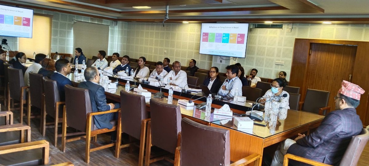 KathInsAppSci's tweet image. KIAS scientist @girib71 was recently invited by the Ministry of Education, Science &amp;amp; Technology (#MoEST) Nepal to share his research at Singha Durbar. He spoke on "Chemistry Beyond the Lab: Innovative Solutions for Everyday Challenges." 

🇳🇵 #STEMNepal #ScienceAndDevelopment
1/n