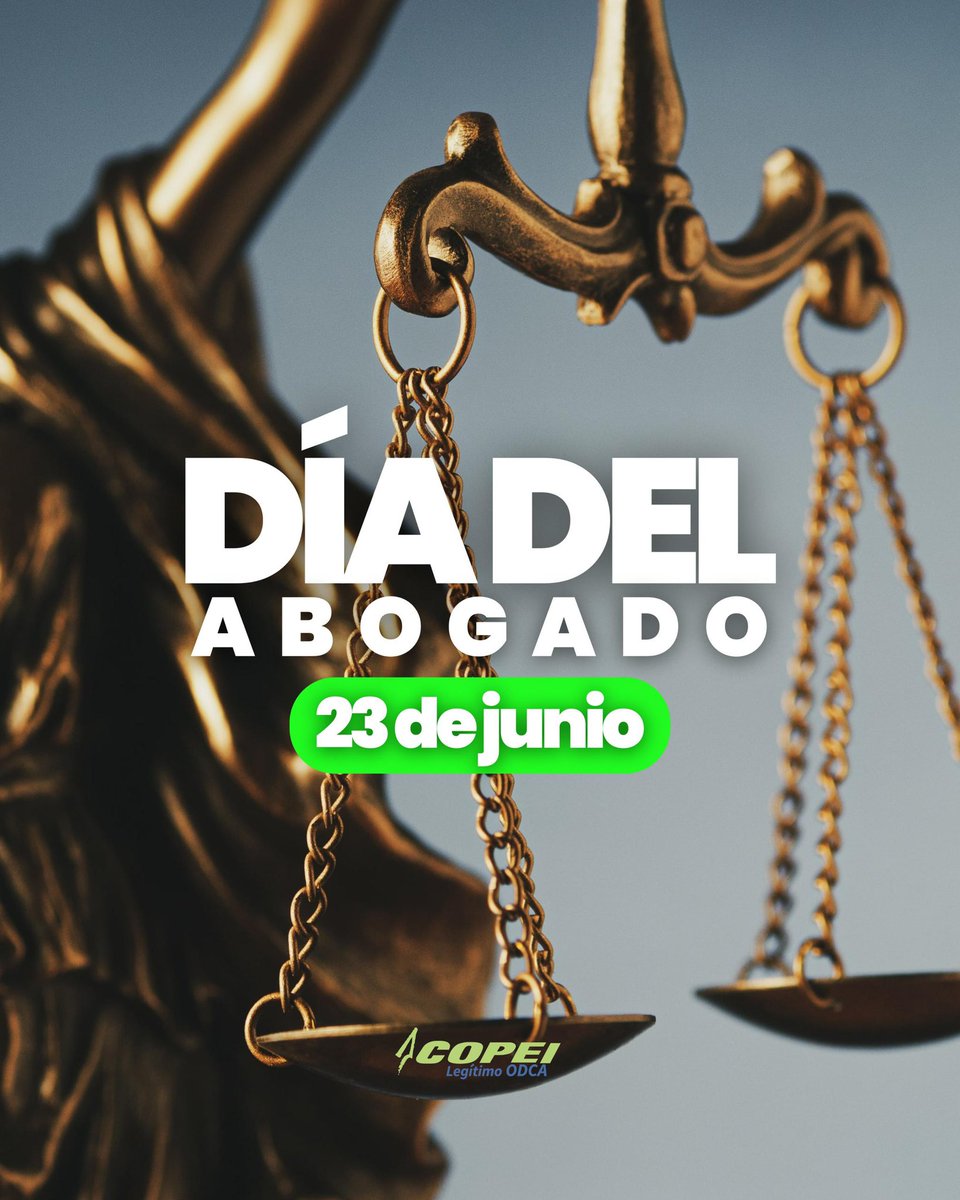 Este #23junio honramos a los profesionales defensores de la justicia, que trabajan con vocación y compromiso en hacer cumplir las leyes ⚖️

Hoy, en Venezuela🇻🇪 reconocemos la valentía que tienen los abogados venezolanos en defender y ser la voz de muchos.

#FelizDíaDelAbogado