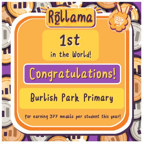 Announcing the Top 100 Schools on Rollama in 2024/25!

We crunched the numbers to find which schools have been earning the most medals.

1st Place is Burlish Park Primary, with a whopping 377 medals per student (from 198 accounts).

Is your school here?

rollama.site/top-100-school…