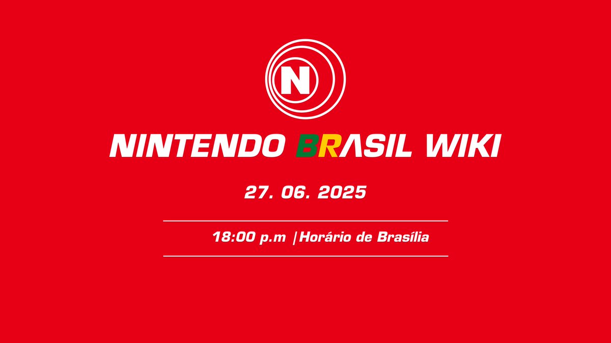 nbrasil_wiki's tweet photo. O site Nintendo Brasil Wiki será lançado dia 27 de junho de 2025 às 18:00 com dezenas de conteúdos já postados!
Para não perder a estreia, acesse: https://t.co/YOqrVDBqVy https://t.co/AKouLAk7Wm