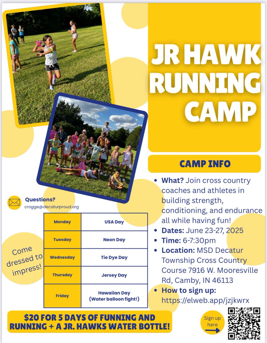 Consi_USAteach's tweet image. Itβs not too late to register!! Jr Hawks Running Camp starts todayπ @jrhawksrunning @DecaturXC
