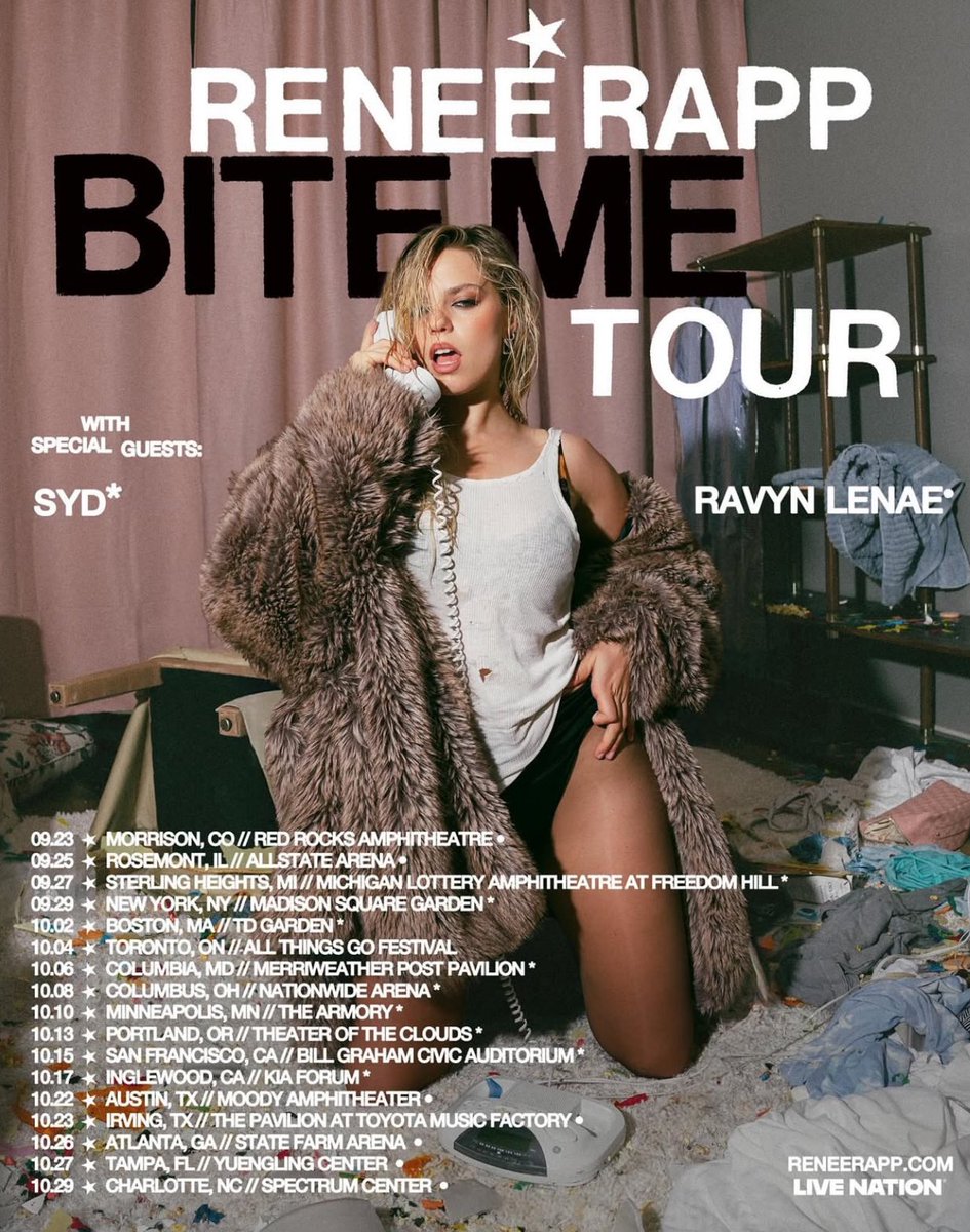 Reneé Rapp will be playing Madison Square Garden and The Kia Forum on her BITE ME TOUR!