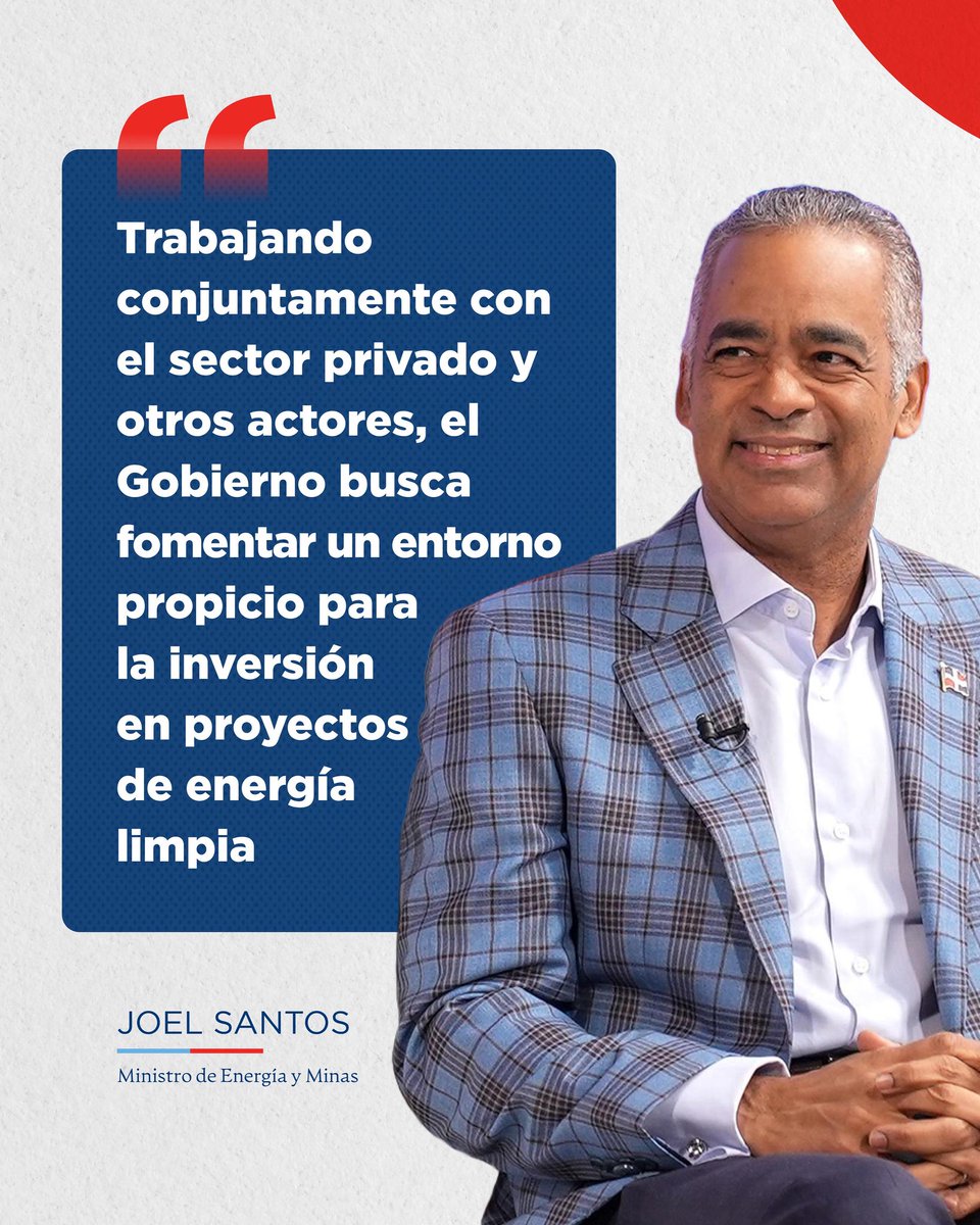 La cooperación entre el Gobierno y el sector privado es clave para impulsar proyectos de energía renovable ☀️🫱🏻‍🫲🏼. 

Crear un entorno propicio para estas inversiones asegura un camino sólido hacia la transición energética y el desarrollo sostenible.

#EnergíaYMinasRD 
#JoelSantos