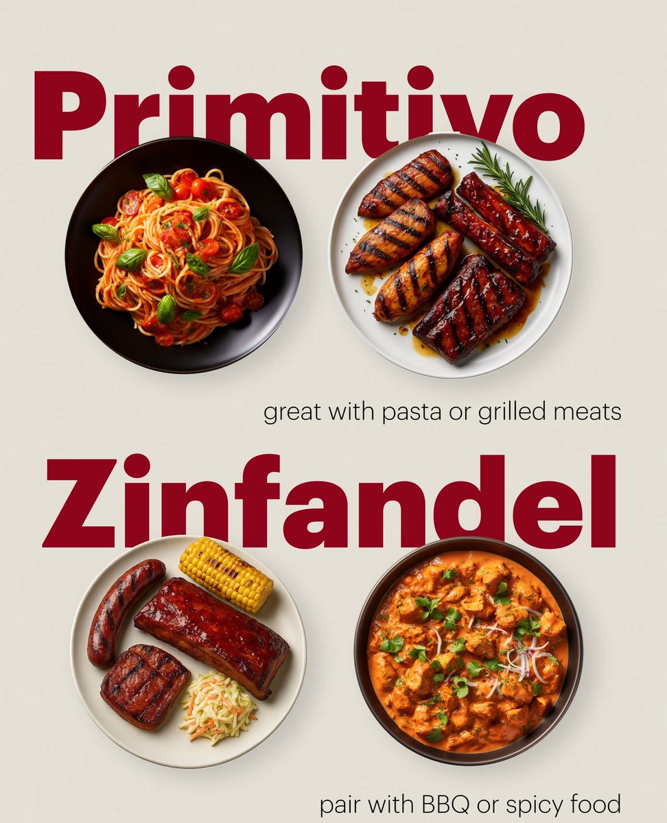 Primitivo and Zinfandel share DNA, but their personalities? Quite different. One's bold and jammy, the other’s spicy and smooth. 😌⁠
⁠
Which side are you on: Team Primitivo or Team Zinfandel? 👇⁠
⁠
Find bottles of both in our link in bio. 🍷
