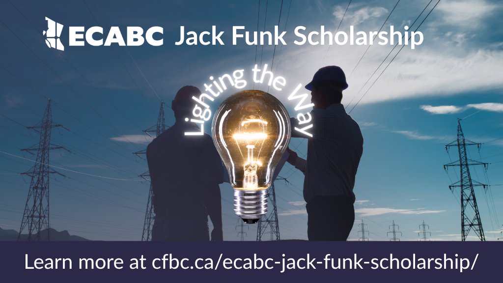 ECA_BC's tweet image. Only a month left to apply for the ECABC Jack Funk Scholarship! 📅
The scholarship was established in honor of former ECABC President Jack Funk who believed strongly in the importance of mentorship and investing in the future workforce.
📝 Eligibility: Registered apprentices…