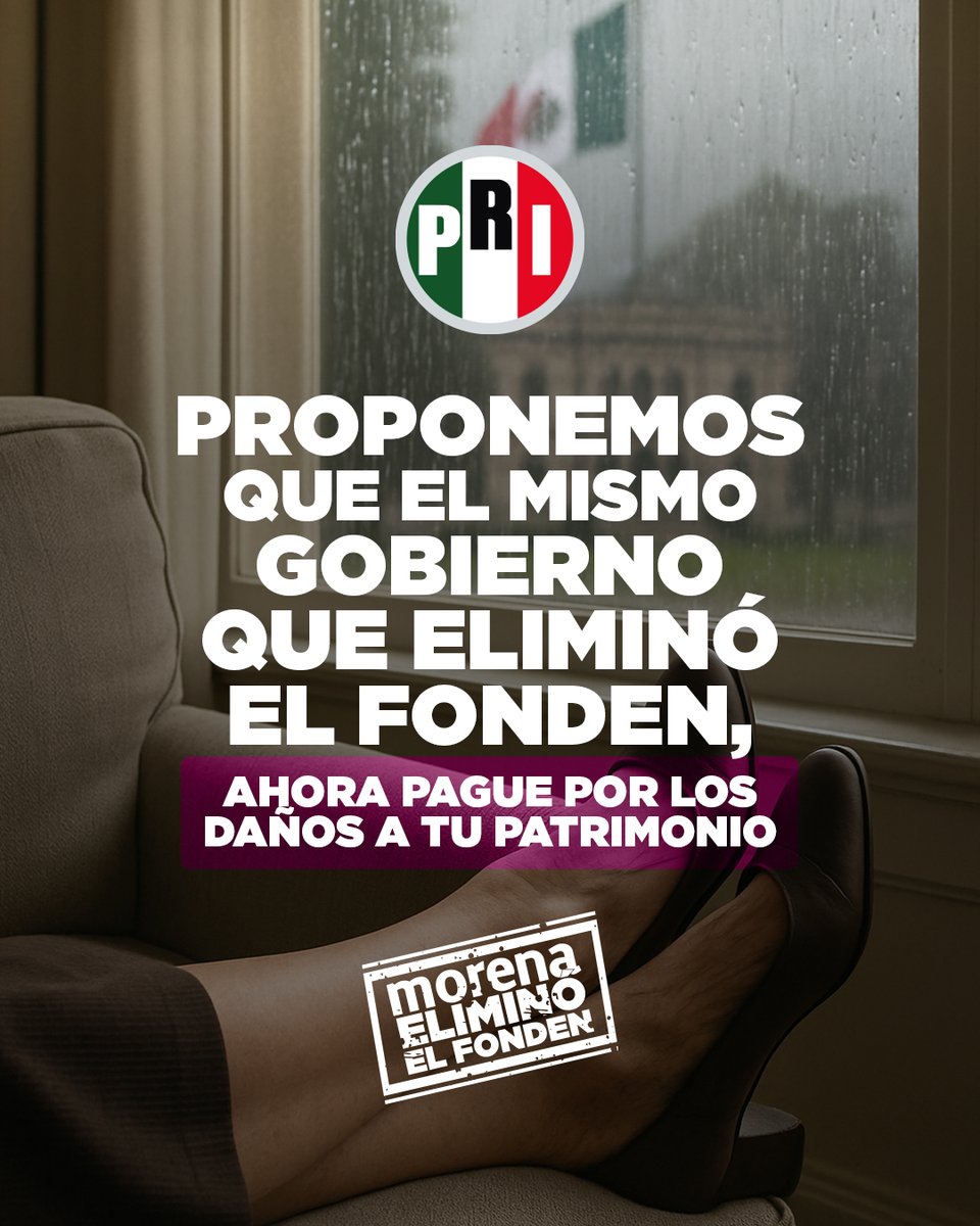 Durante años, el FONDEN fue el respaldo inmediato ante huracanes y sismos. Morena lo desapareció en 2021 y millones quedaron desprotegidos.

#PRIpropone que el Gobierno Federal asuma todos los daños por desastres y rinda cuentas claras sobre esos recursos.