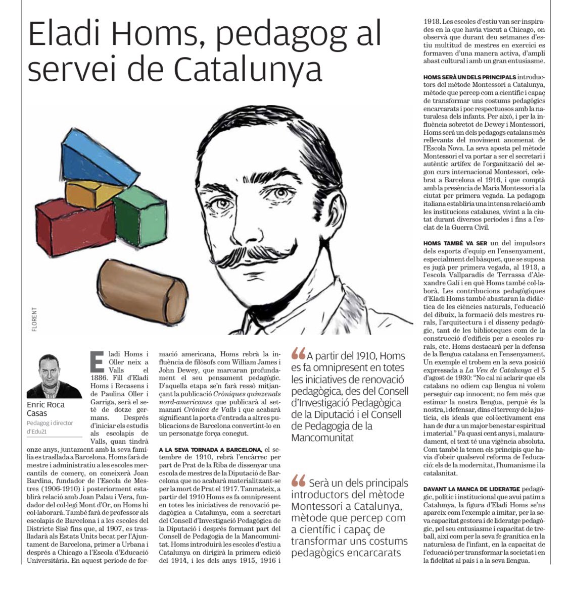 'Eladi Homs, pedagog al servei de Catalunya'. Article de <a href="/EnricRocaC/">Enric Roca Casas</a> <a href="/elpuntavui/">El Punt Avui 🎗️</a> <a href="/FundacioBofill/">Fundació Bofill</a> <a href="/RosaSensat/">Associació de Mestres Rosa Sensat</a> <a href="/FMRPc/">FMRPedagògica</a> <a href="/montessorirubi/">ESCOLA MONTESSORI</a> <a href="/coralregi/">Coral Regí Rodríguez</a> <a href="/PepeMe/">Pepe Menéndez</a> <a href="/enricbcn/">enric canet</a> <a href="/montserratjimvi/">Montse Jiménez</a> <a href="/eponsf/">Ernest Pons</a> <a href="/consorciedubcn/">Consorci d'Educació</a> <a href="/ismaelpalacin/">Ismael Palacín</a> <a href="/mariatrusal/">Maria Truñó 🍉</a> <a href="/enriccanela/">Enric I. Canela</a> <a href="/MarcGijon/">Marc Gijón</a>