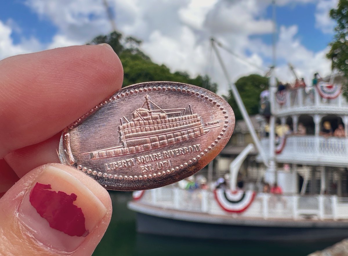 Alicia Stella (@aliciastella) on Twitter photo Might be our last chance to get our Liberty Square Riverboat pressed penny! Machine is located behind Sleepy Hollow Refreshments, next to Hall of Presidents exit breezeway. Sad that it says EST. 1971 on it. Lasted so long. Might be our last chance to get our Liberty Square Riverboat pressed penny! Machine is located behind Sleepy Hollow Refreshments, next to Hall of Presidents exit breezeway. Sad that it says EST. 1971 on it. Lasted so long.