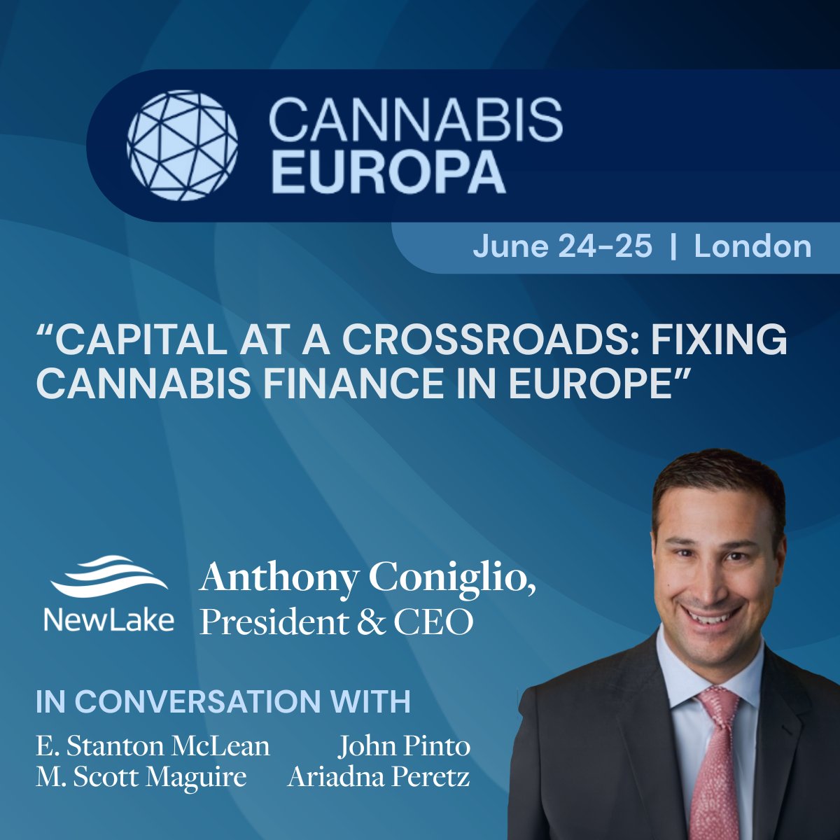 NewLake Capital Partners, Inc. (@newlakecapital) on Twitter photo President & CEO <a href="/AnthonyConigli0/">AnthonyConiglio</a> will speak at <a href="/cannabiseuropa/">Cannabis Europa</a> on June 24 at 9:40am ET, joining a panel of industry leaders to address one of the sector’s biggest barriers: finance. $NLCP President & CEO <a href="/AnthonyConigli0/">AnthonyConiglio</a> will speak at <a href="/cannabiseuropa/">Cannabis Europa</a> on June 24 at 9:40am ET, joining a panel of industry leaders to address one of the sector’s biggest barriers: finance. $NLCP