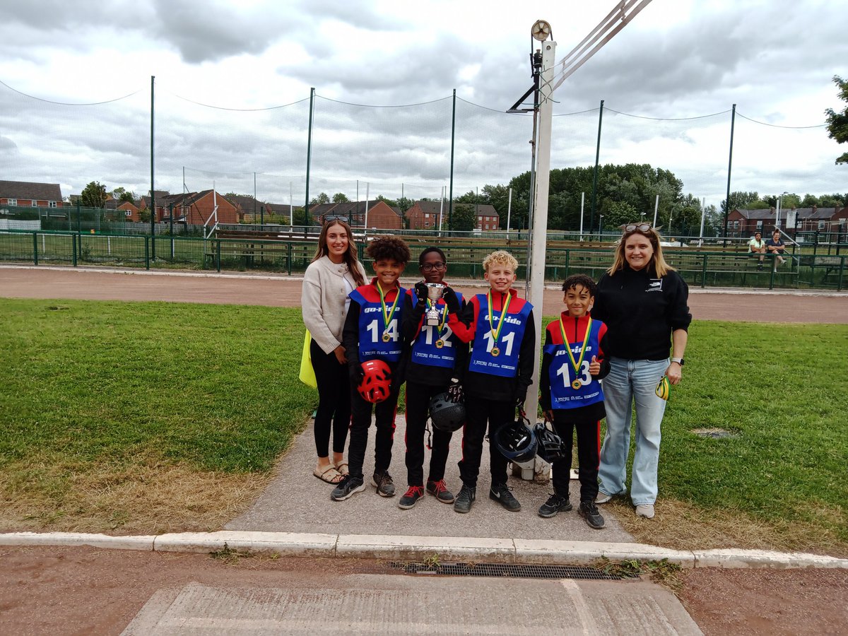 Well done to St Benedict’s who won the #ATSA Cycle Speedway Competition. A brilliant effort from all involved. Well done to #SGC who came runners up. Thanks to Mike at Astley and Tyldesley Cycling Club for hosting the event. <a href="/MrGSGC/">Mr Grogan</a>