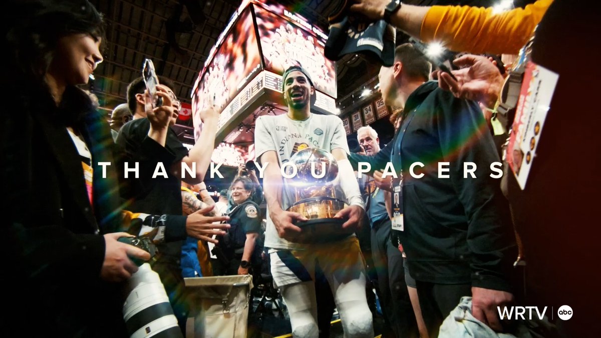 wrtv's tweet photo. Huge thanks to the Indiana Pacers for an unforgettable season! ๐๐ Share your favorite moments or messages of appreciation belowโyour comments may be featured in our newscasts this evening! #PacersPride #ThankYouPacers https://t.co/FYt5QdgxYx