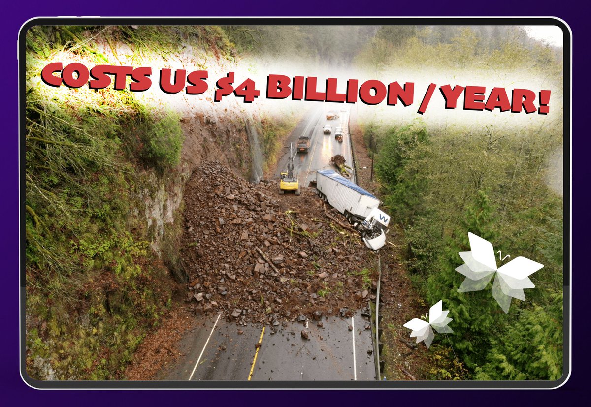 🚨 $4 billion. That's what landslides cost the U.S. every year.

Train tracks buckling. Sea walls collapsing. Villages crushed under rock falls.

But what if the land could warn you before it moved?

Let me show you how you can turn silent slopes into early warning systems. 🧵👇