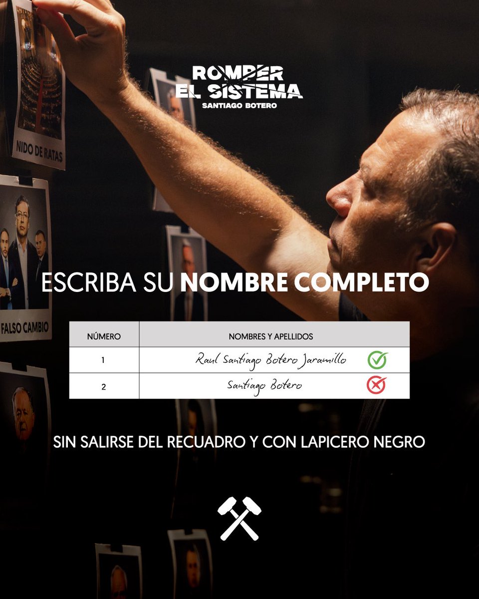 Santibotero2026's tweet photo. Esto es lo que deben tener presente a la hora de FIRMAR X ROMPER EL SISTEMA…. Ojoo que sea con lapicero NEGRO y sin salirse del recuadro 😎🙏🏼 https://t.co/ovLsiE7aUZ