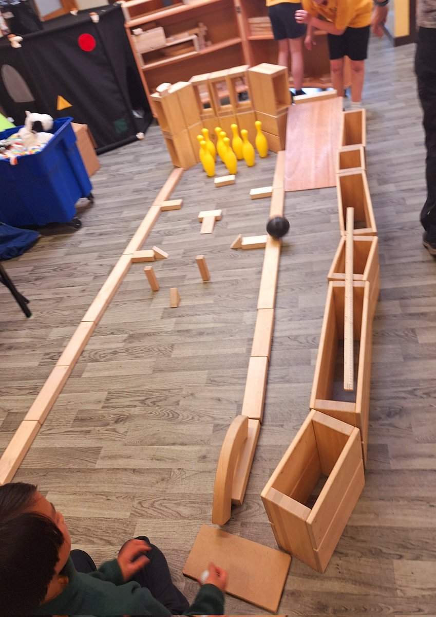 wlstnicholasps1's tweet photo. Block play in action! P6 created a bowling alley, developing their idea to add a coin slot - Β£2 per shot - and a gutter for the ball to be sent back. #metaskillsstnics #stemstnics #playstnics #blockplay #blocksrock https://t.co/TMIMvvhZeW