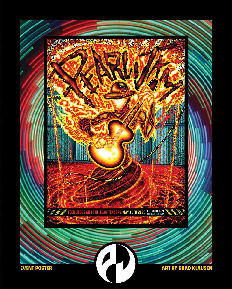 Now on auction: a 2025 Pearl Jam Event Poster by artist Brad Klausen from an unforgettable show in Pittsburgh, 5/16.

All proceeds benefit the Vitalogy Foundation: pj.lnk.to/AuctionsTP