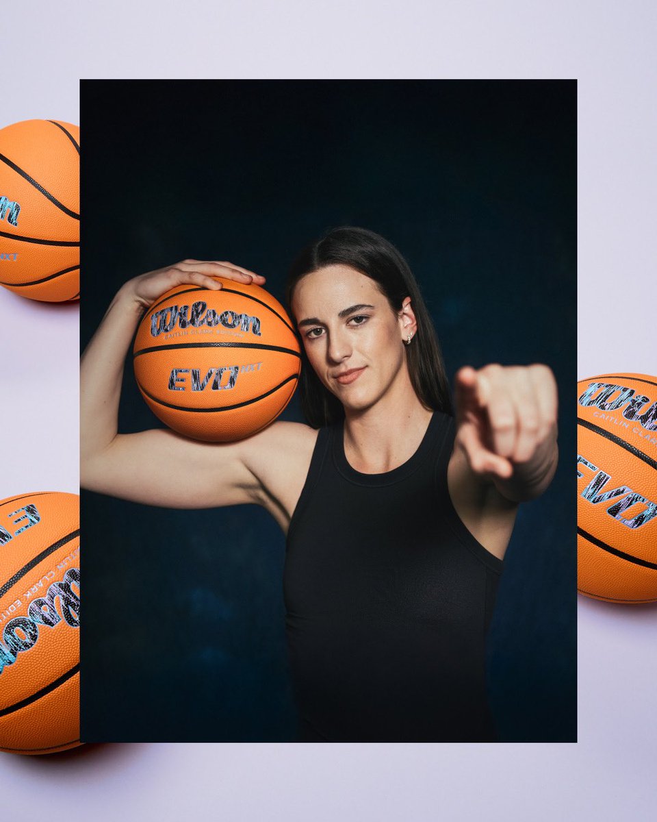 caitlinclarksty's tweet photo. THE EMBRACE BASKETBALL 🔊🏀 Out now: https://t.co/eu8E8DG7Uq #WilsonPartner
Part of the Caitlin Clark x Wilson Signature Series. It looks like a standard Evo NXT but look close. The light blue detailing is a visual of the decibel level at a Fever game. Block out the bad, fuel up on good, and let it drive you.