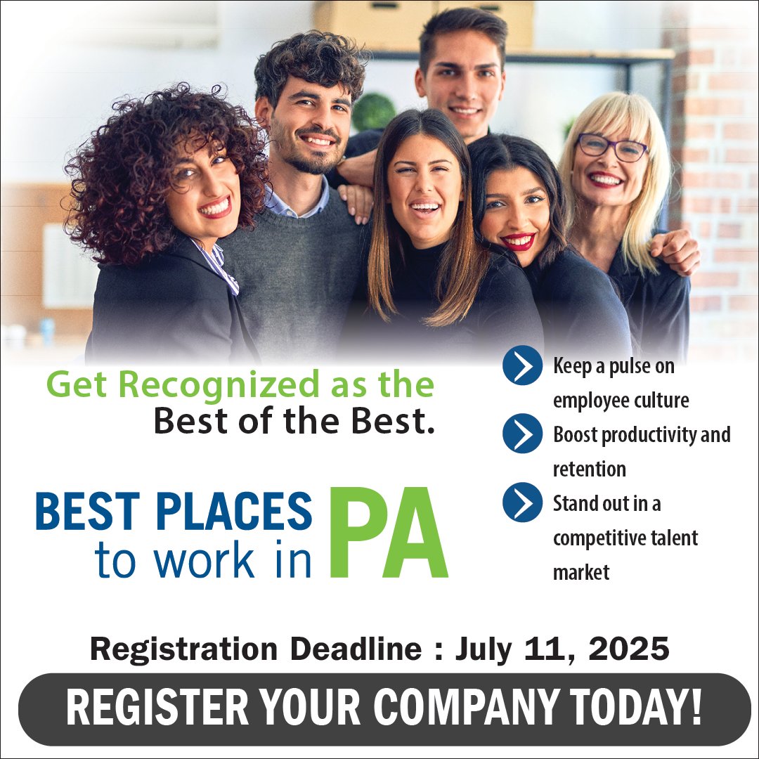 CPBJ's tweet image. Ready to attract top talent? Join the "Best Places to Work in PA" program!

Recognition boosts employer brand, attracts top candidates, and keeps you ahead. Partnered with @BestCompaniesGP Don't miss out! Join now at bit.ly/45tOzqM... #EmployerBrand